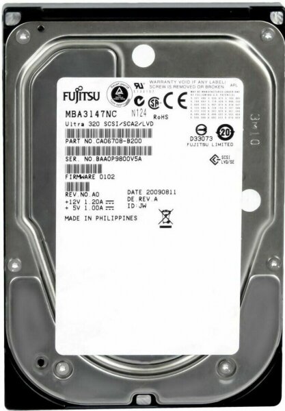 Жесткий диск Fujitsu MBA3147NC 147Gb U320SCSI 3.5" HDD