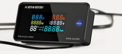 Изображение товара Ваттметр, амперметр, вольтметр KWS-AC300