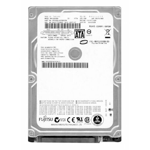 Жесткий диск Fujitsu CA06889-B45800TW 200Gb 5400 SATA 25 HDD 4280₽