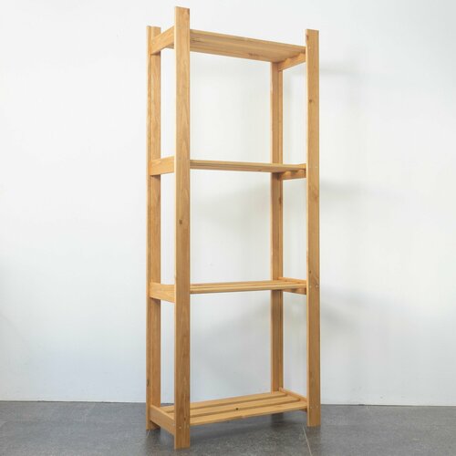 Стеллаж деревянный для игрушек и для книг Альберт напольный на балкон, для кухни, для рассады из массива сосны, бейц