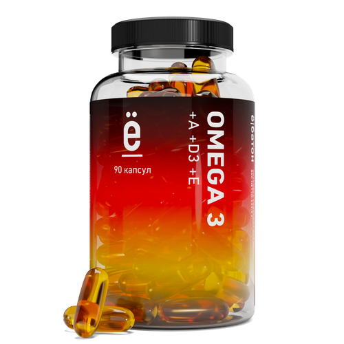 OMEGA-3 + VITAMIN A D E 1350 мг, ё/батон, 90 капсул