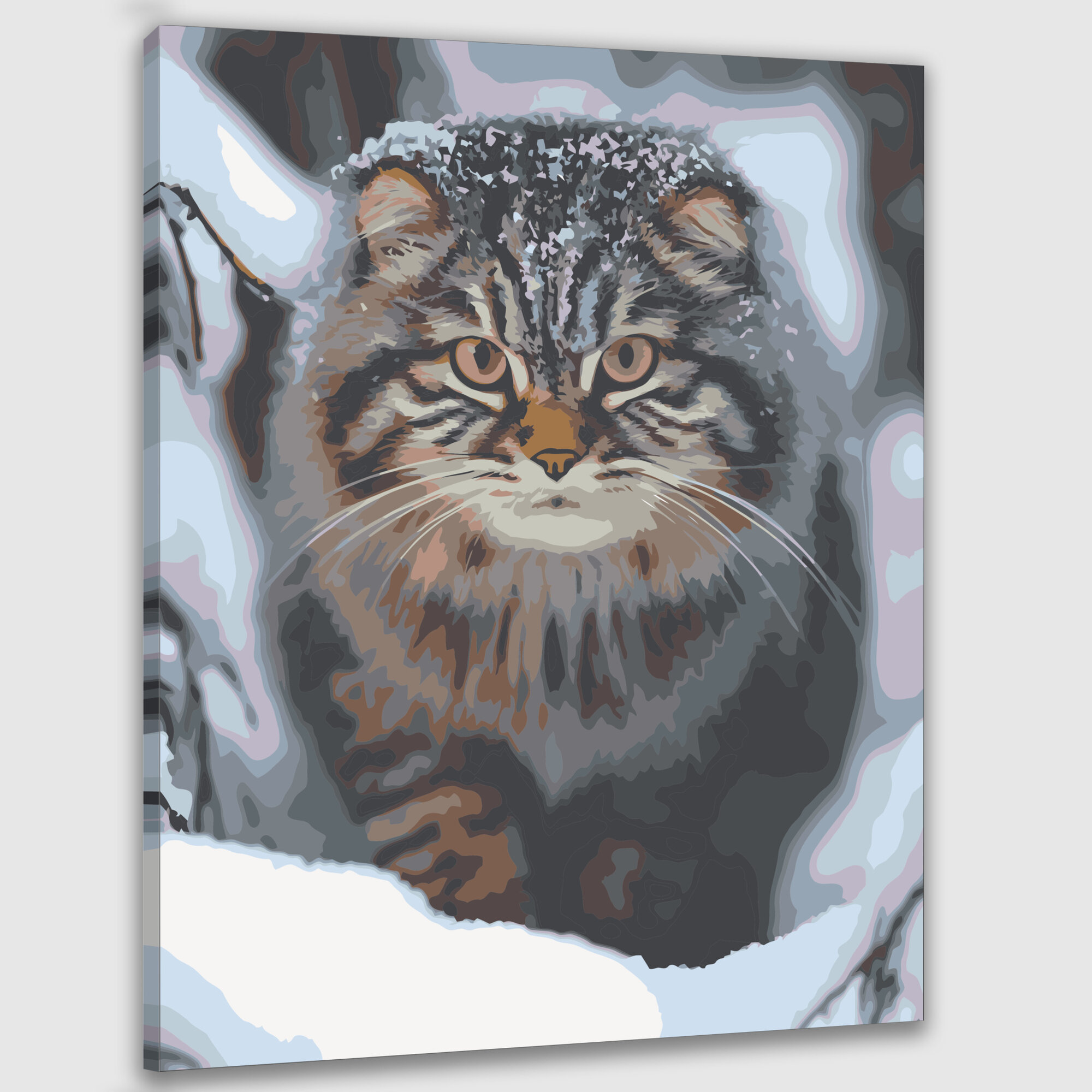 Картина по номерам 50х40 "Дикий лесной кот"