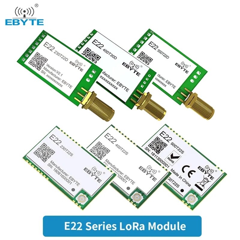 Модуль LoRa EBYTE E22-T серии SMD DIP 170/233/433/91/868 МГц 22/30/33/37 дБм Беспроводной модуль SMA-K с отверстием для штампа, E22-400T22S — фото 1