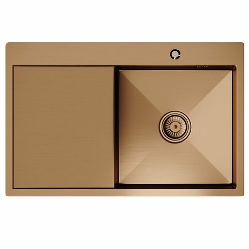 фото Мойка настол. монтаж 78х50 (3,0) прав. вып 3 1/2 mixline pro 20см с сифоном (бронза) акция!