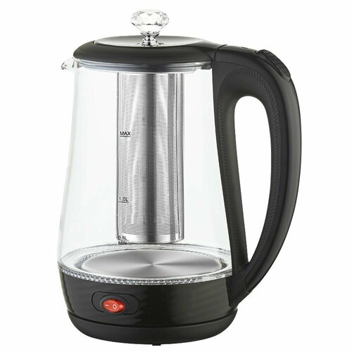 Чайник электрический MARTA MT-4642 стеклянный с датчиком температуры черный 273700₽