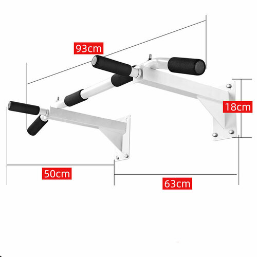 Турник настенный MyPads для подтягиваний занятий спортом фитнесом компактный 3 хвата белый 4600₽