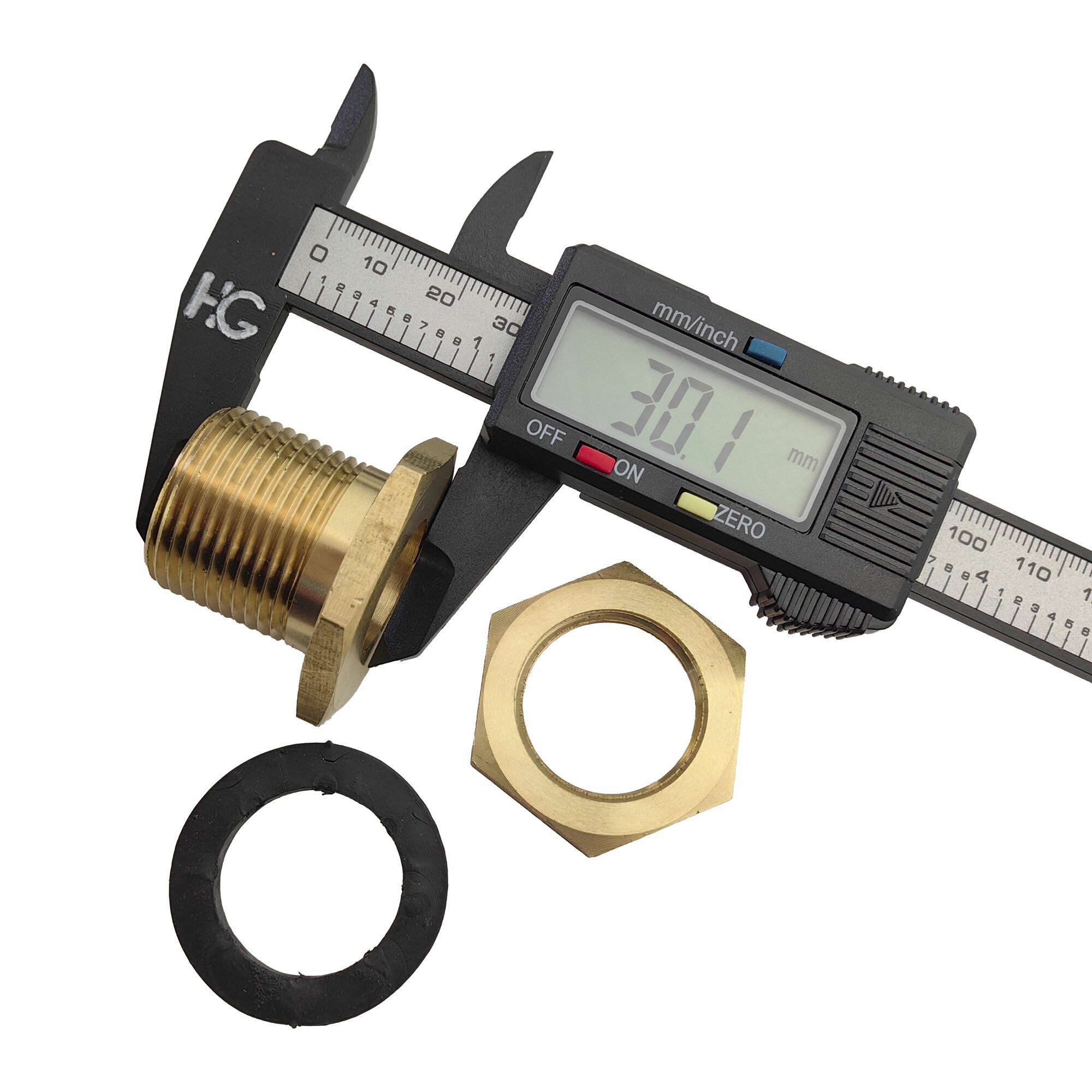 Штуцер для врезки в бочку HG 1/2" ВР х 3/4" НР — фото 1