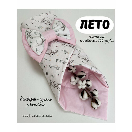 Конверт-одеяло на летнюю выписку КО-117 вязаный летний конверт одеяло для новорождённых