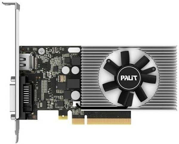 Palit PCI-E PA-GT1030 2GD4 nVidia GeForce GT 1030 2048Mb 64bit DDR4 1151/2100 DVIx1/HDMIx1/HDCP Ret low profile NEC103000646-1082F RTL