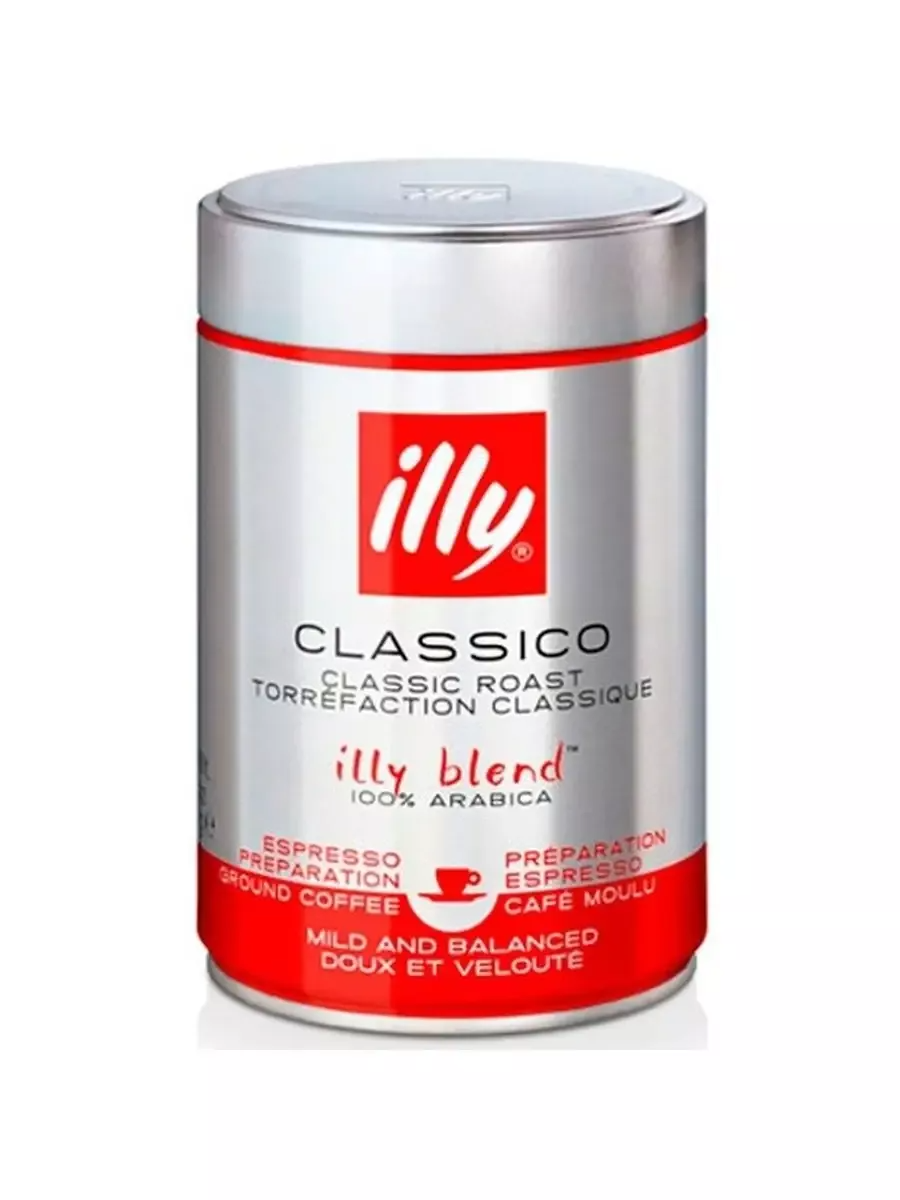 Кофе молотый Illy Classico Espresso средняя обжарка, жестяная банка, 250 г, банка