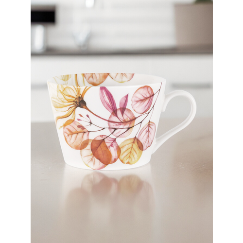 Кружки для чая 2 шт Home & Style Азалия бежевая, фарфоровые, 480 мл