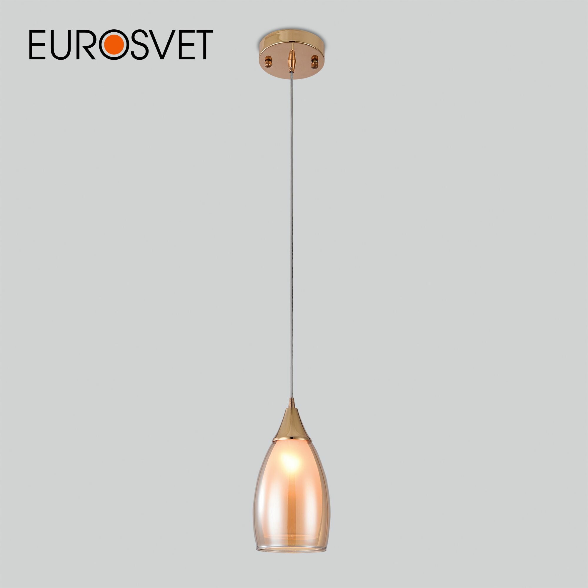 Подвесной светильник со стеклянным плафоном Eurosvet Cosmic 50085/1 золото IP20