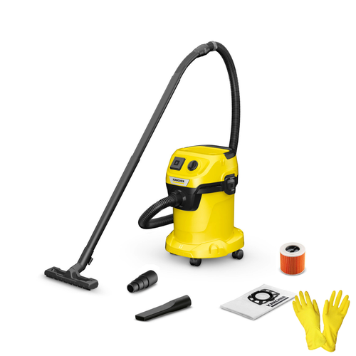 Пылесос с розеткой Karcher WD 3 P V-17/4/20 1.628-170+латексные перчатки