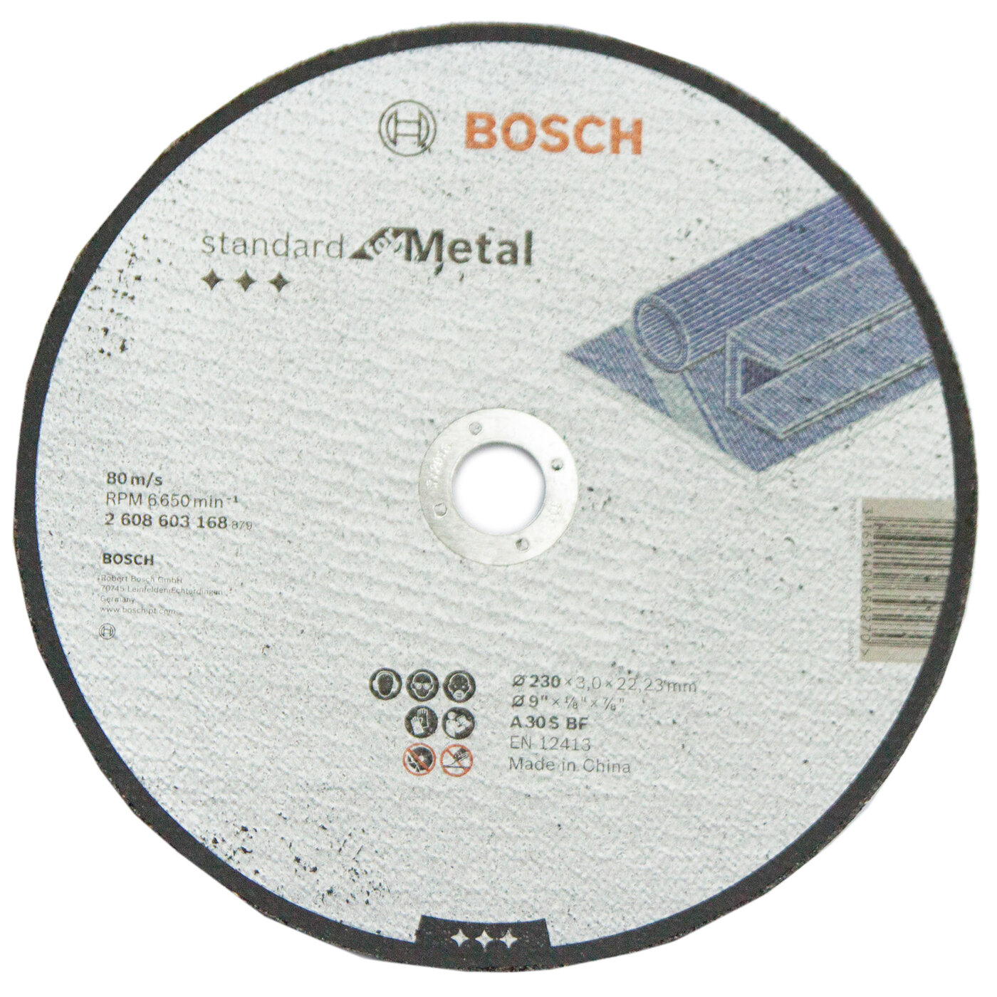 Диск отрезной по металлу Bosch, 230 мм 2608603168