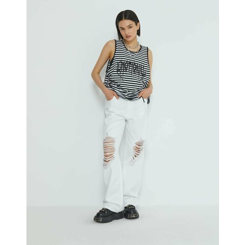 Джинсы Gloria Jeans, размер 10-12л/146-152, белый