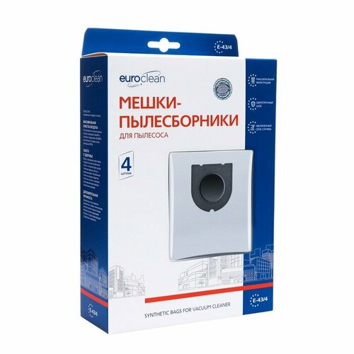 Мешок-пылесборник E-434 Euroclean синтетические для пылесоса 4 шт комплект из 6 шт 2495₽