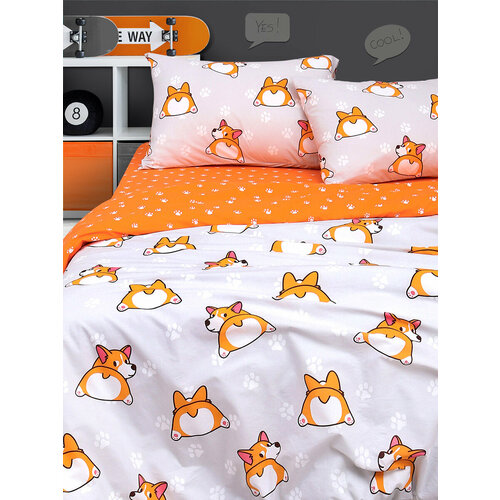 Постельное белье Uniqcute Евро, Поплин, наволочки 50х70 см, Корри