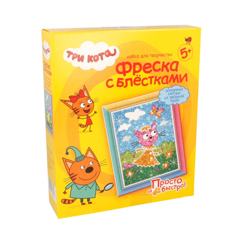 Фантазер Фреска с блестками Три кота Лапочка Лето 405136-AE47 для детской комнаты