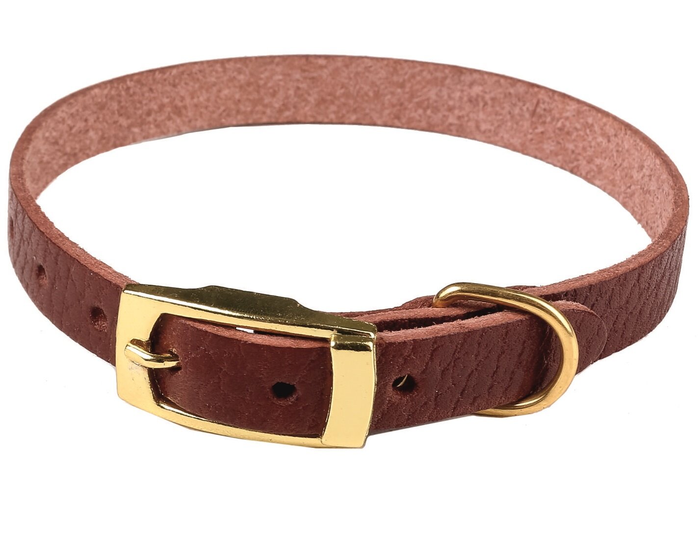 фото Ошейник кожаный с замшевым подкладом для собак, ширина 10 мм ОШ 22-28, черный