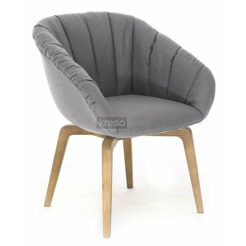 Конференц-кресло Alma wood ножки дерево дуб светло-серая ткань 96690₽