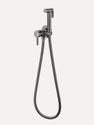 Изображение товара Гигиенический душ со смесителем для биде и унитаза встраиваемый Grocenberg GB001, латунь, графит