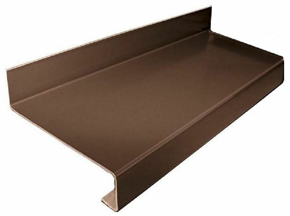 фото Отлив оконный 2000х90мм коричневый / Отлив оконный для отвода дождевой воды 2000х90мм коричневый