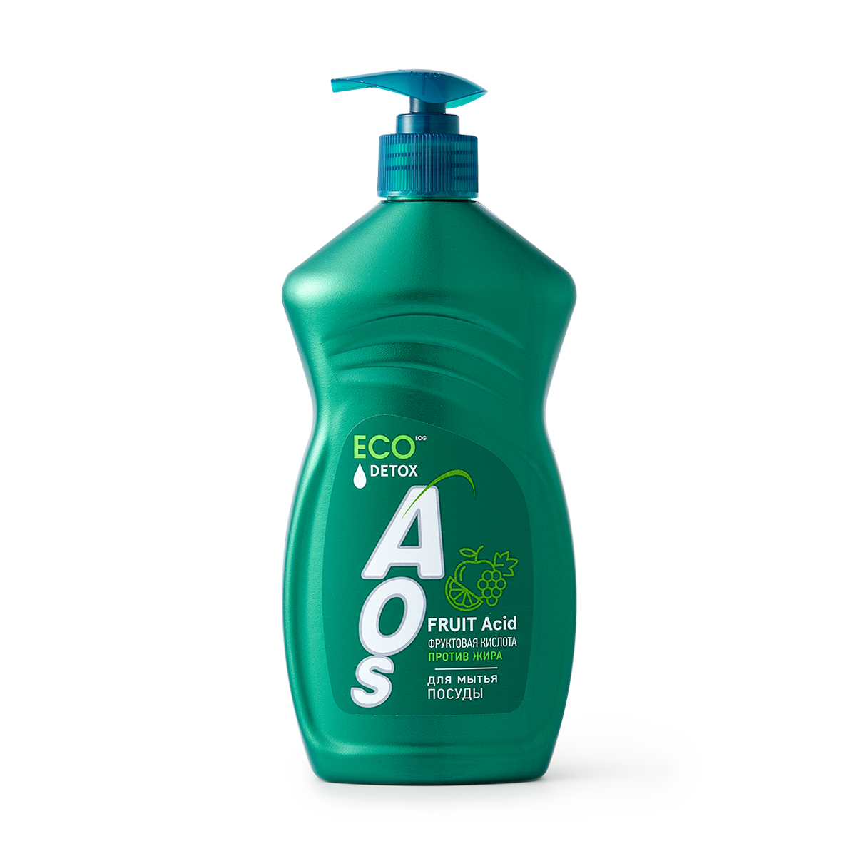 Средство для мытья посуды AOS Eco Detox, фруктовая кислота, биоразлагаемый, с дозатором, 450 мл