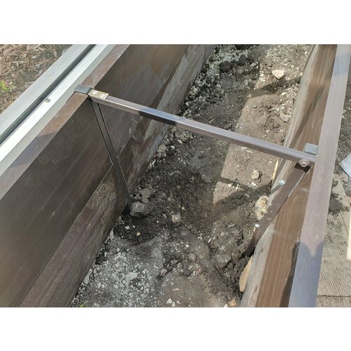 Комплект жесткая стяжка длиной 985мм 1шт+ усилительные крепления 450мм 2шт для грядок ДПК.