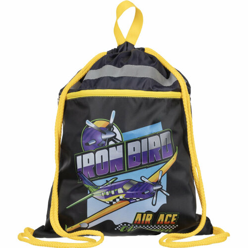 Мешок для обуви Комус Класс Iron Bird , 1ручка, карман, светоотр,36х47