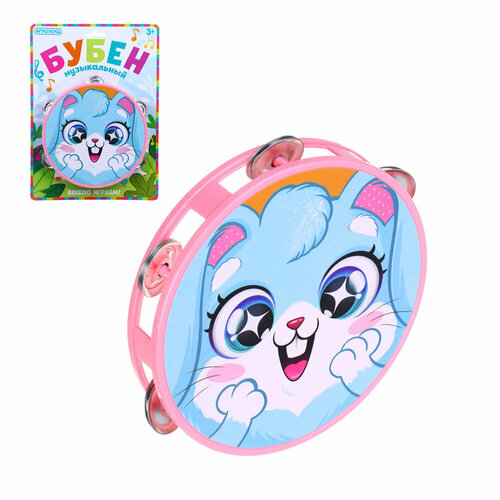 Игроленд Бубен музыкальный 16см, HIPS, металл, 4 дизайна