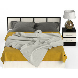 фото Кровать СВК Сакура 160х200 с ящиками, с тумбой, венге/дуб лоредо (1670035)