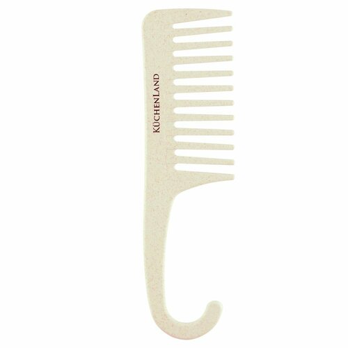 Расческа-гребень 23 см с ручкой-крючком растительное волокнопластик бежевая Comb 299₽