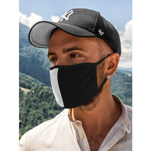 Маска многоразовая защитная Популярные иллюстрации Модные просто черно белый Black and White 468₽