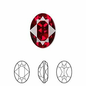 Ювелирный кристалл Swarovski, Овал (#4120), 14х10мм, Сиам, с фольгой, 1 шт.