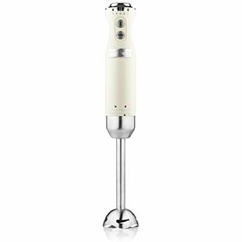 Ручной блендер Westinghouse Retro 4 уровня скорости функция турбо 2 лезвия нержавеющая сталь эргономичная ручка съемный стержень сумка для хранения 600 Вт белый 1374300₽