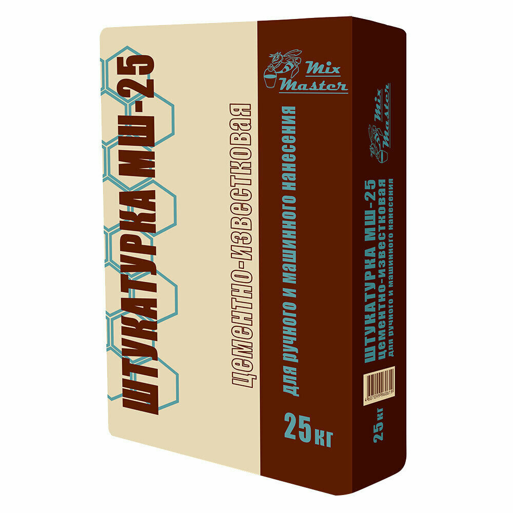фото Штукатурка цементно-известковая MixMaster МШ25 25 кг