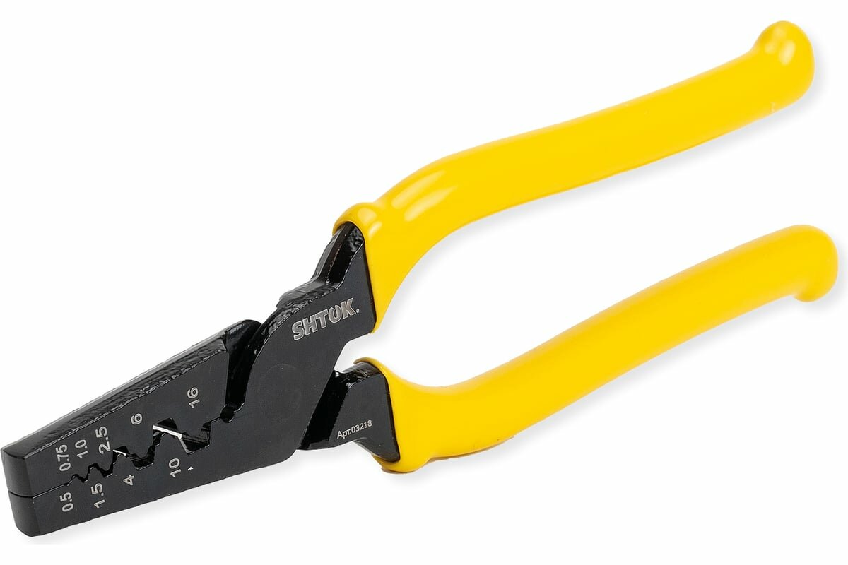 SHTOK Пресс-клещи 190 мм, опрессовка НШВ, НШВИ, 0.5-16.0 мм2, 03218