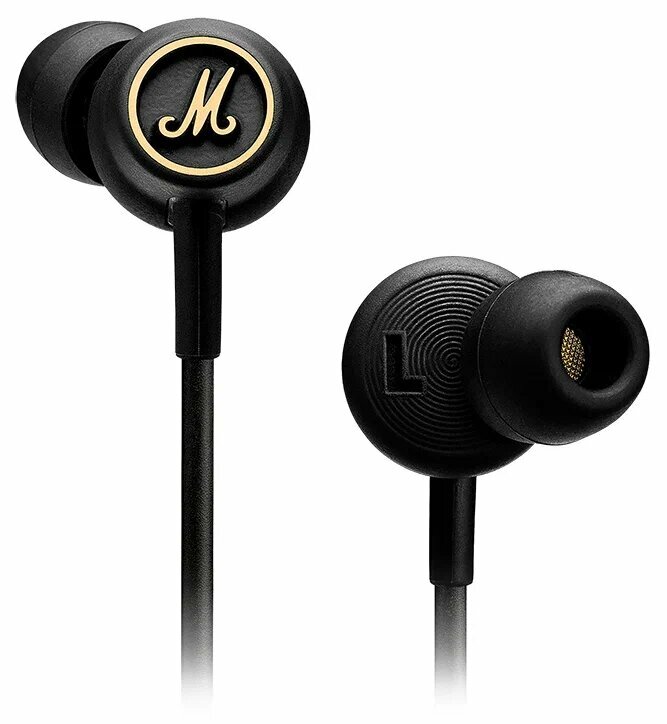 Наушники Marshall Mode EQ, mini jack 3.5 mm, черный/золотой — фото 1
