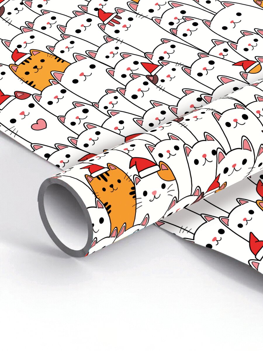 Упаковочная бумага для подарков AXLER глянцевая оберточная подарочная бумага для упаковки в рулоне 70*100см 90г/м2