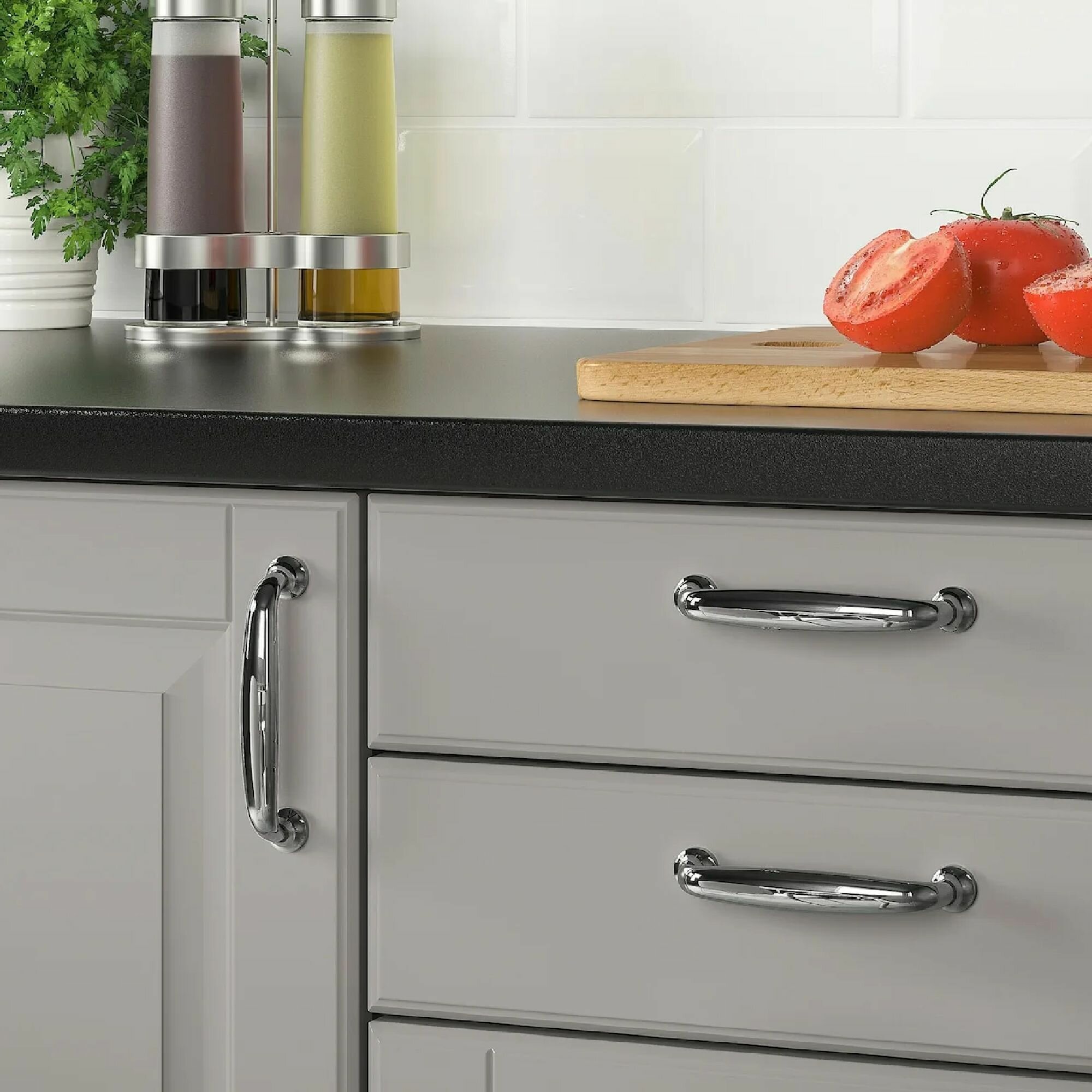 Ручка мебельная IKEA ENERYDA энерида 112 мм хромированный 2 шт — фото 1