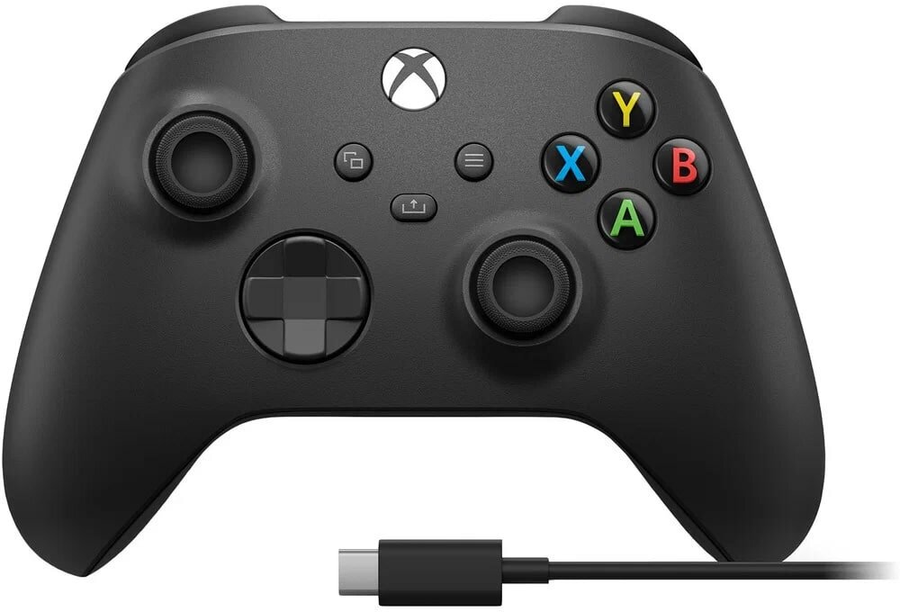 Геймпад беспроводной/проводной Microsoft Xbox Wireless Controller + Кабель черный