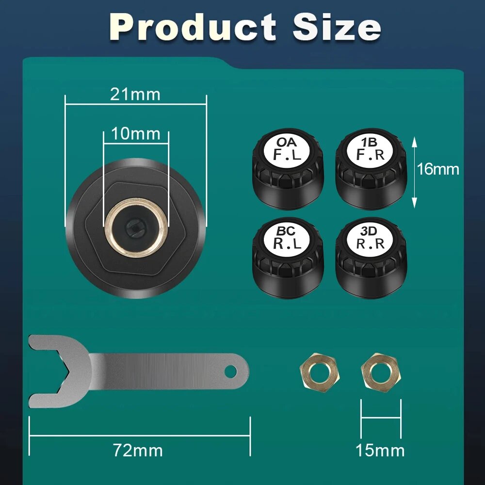 Датчики Давления Шин Xiaomi Датчики давления в шинах мотоцикла, автомобильный TPMS, Bluetooth-совместимая система контроля давления в шинах, внешний датчик для IOS/Android, 4-sensors