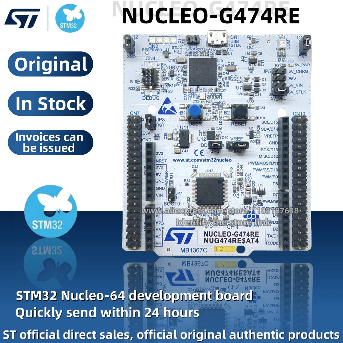 1 шт./лот NUCLEO-G474RE STM32 MCU Nucleo-64 макетная плата STM32G474RET6 микроконтроллер оригинальный запас