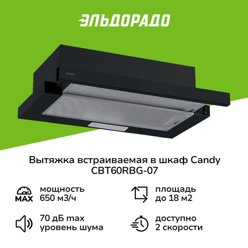 Вытяжка встраиваемая в шкаф 60 см Candy CBT60RBG-07 11999₽