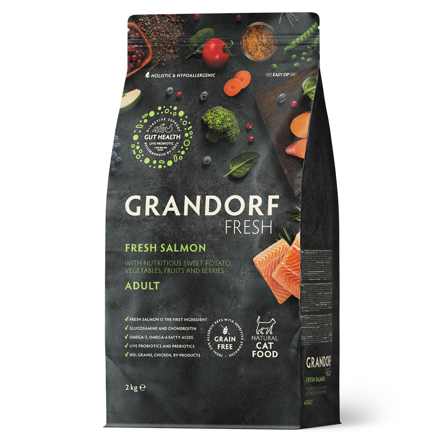 GRANDORF Fresh Cat ADULT Salmon &Sweet Potato (Свежее филе лосося с бататом для кошек) 2 кг