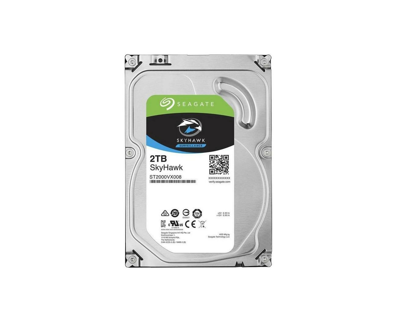 Жесткий диск для видеорегистратора Seagate - 2ТБ (SkyHawk). Объем 2 Тб и размером 3,5 дюйма - диск для систем видеонаблюдения