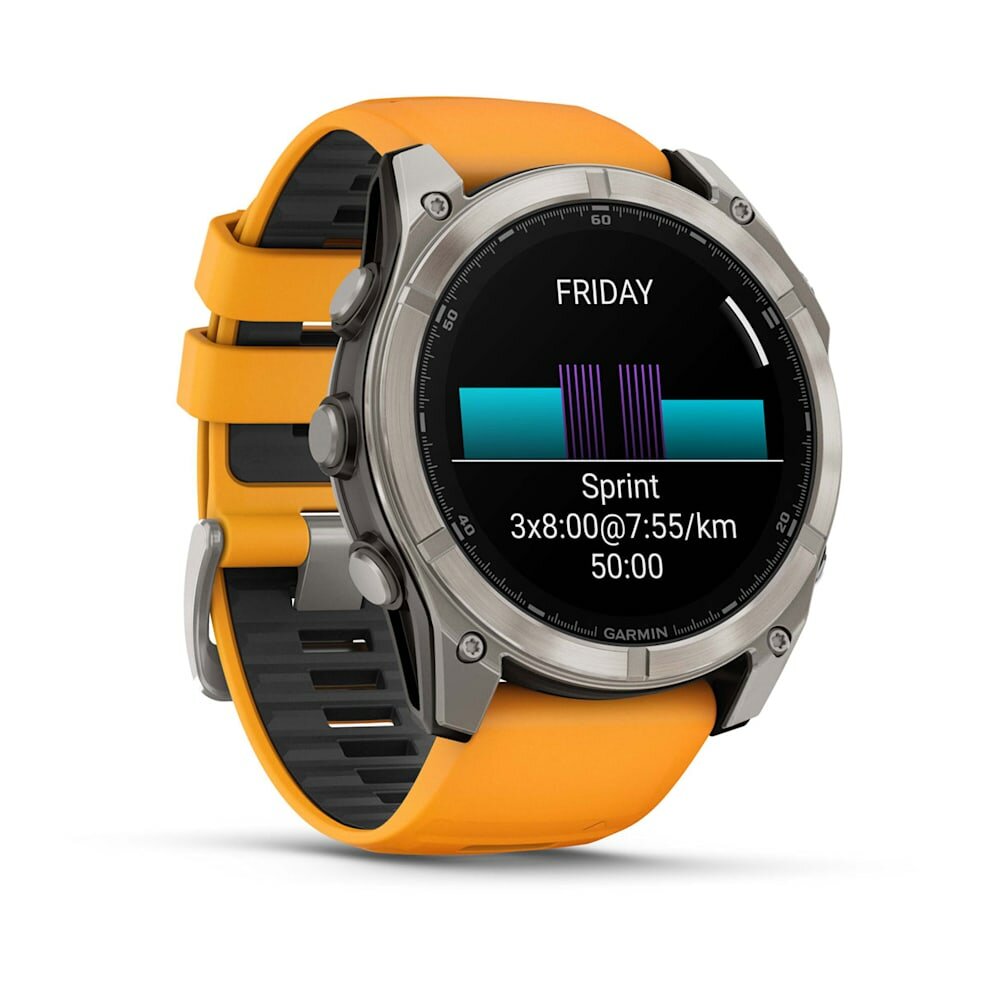 Умные часы Garmin Fenix 8 Amoled Sapphire 51 mm Titanium Spark Orange 010-02905-11 — фото 1