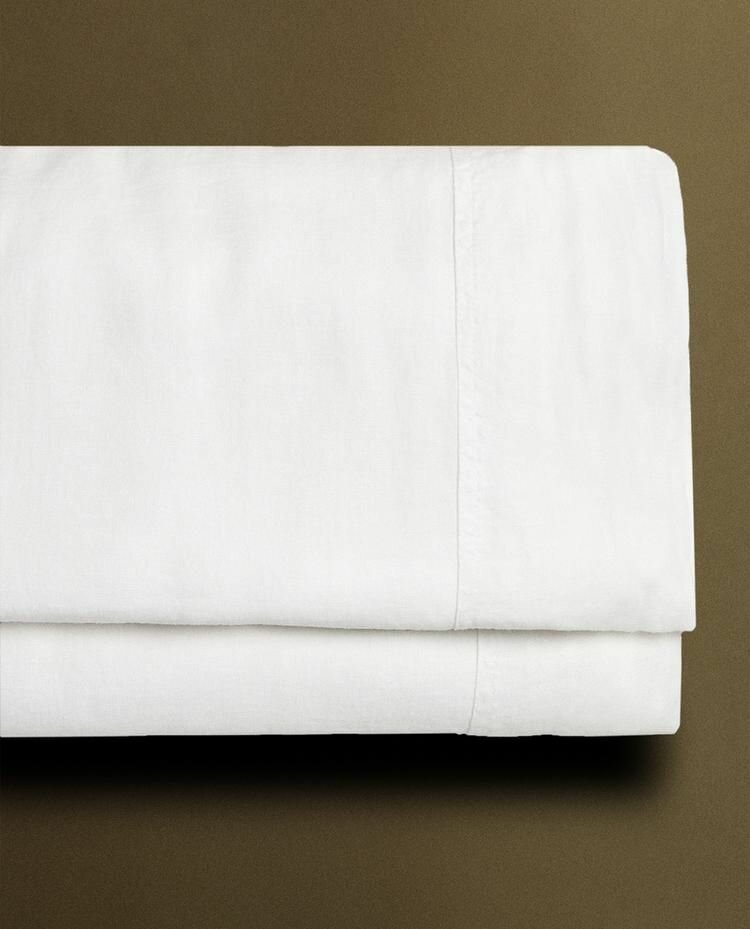 Простыня из стиранного льна (240 x 280 см), белый, ZARA HOME, 6150/089-2