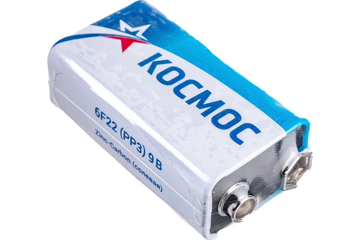 Элемент питания солевой «крона» космос KOC6F22, 6F22 (1S), 1 шт — фото 1