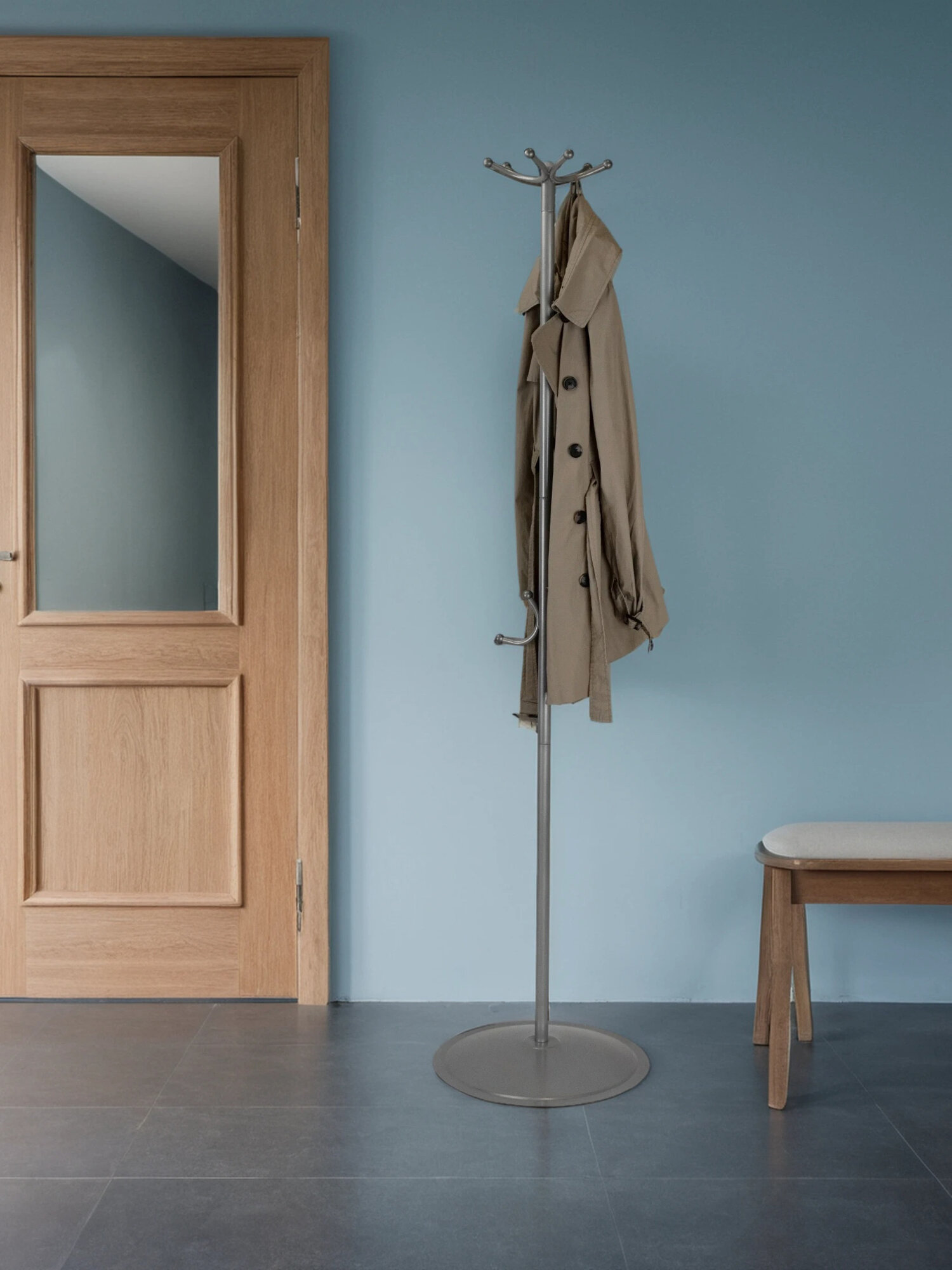 Вешалка напольная IFERS для одежды металлическая Пико 16 цвет металлик — фото 1